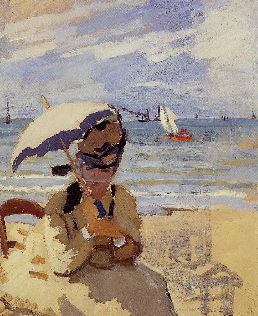 Camille Sitting on the Beach at Trouville 1871